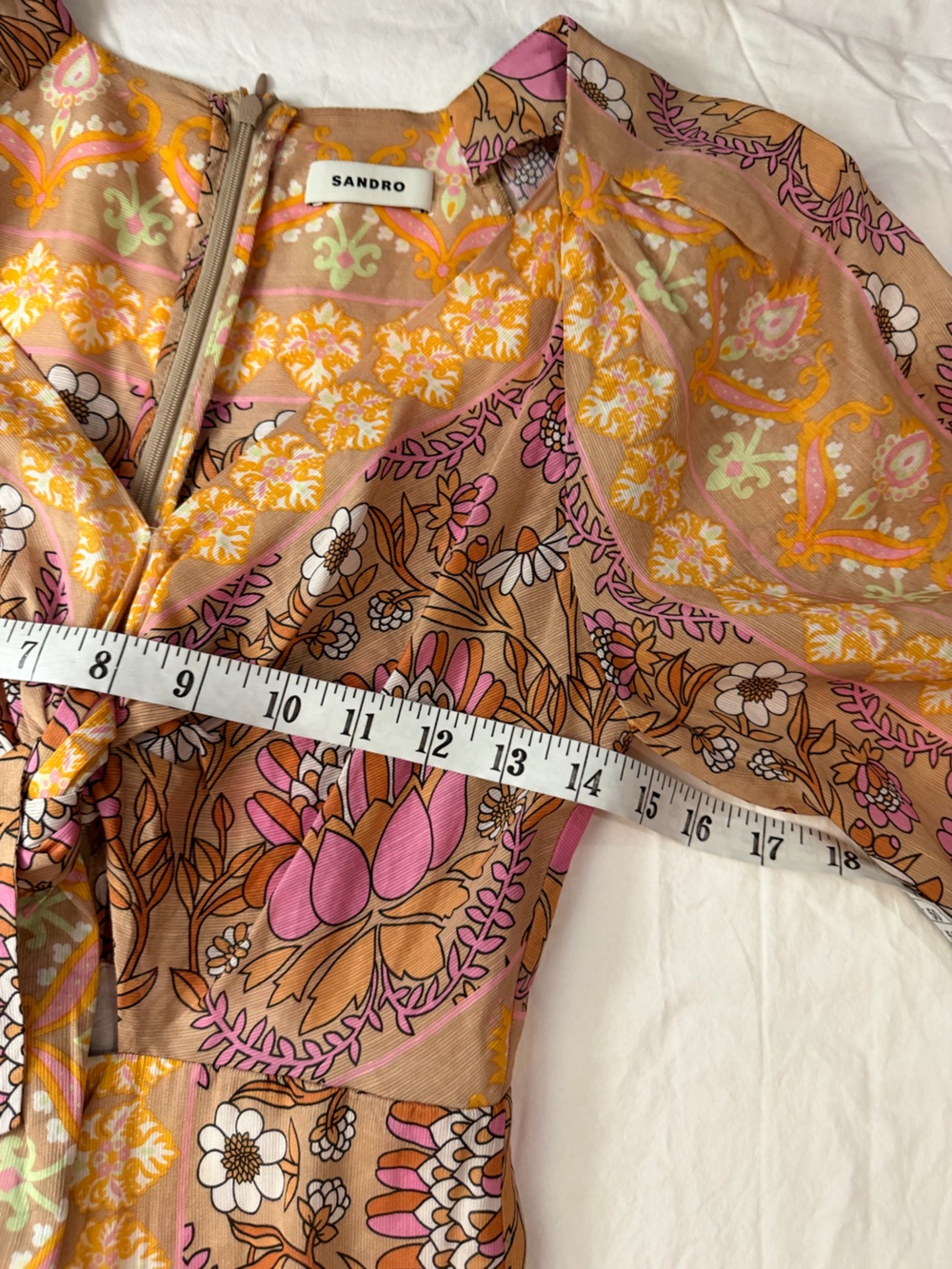 NWT SANDRO Dieppe Floral Linen Blend Jumpsuit 34 US 2 - Picture 12 of 16